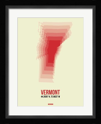 Framed Vermont Radiant Map 3 Print