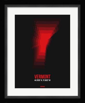 Framed Vermont Radiant Map 4 Print