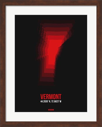 Framed Vermont Radiant Map 4 Print