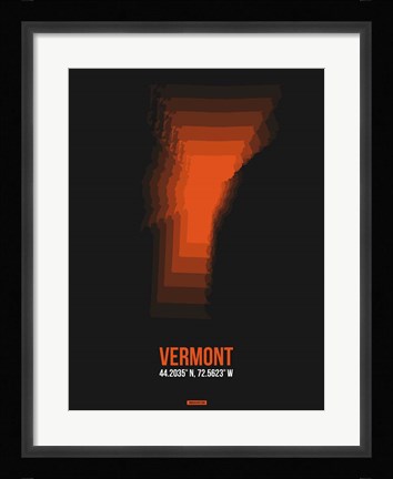 Framed Vermont Radiant Map 5 Print