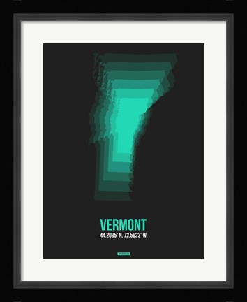 Framed Vermont Radiant Map 6 Print