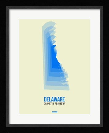 Framed Delaware Radiant Map 1 Print