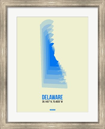 Framed Delaware Radiant Map 1 Print