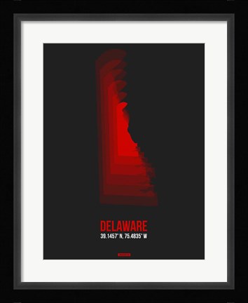 Framed Delaware Radiant Map 4 Print