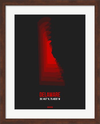 Framed Delaware Radiant Map 4 Print