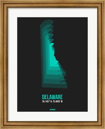 Framed Delaware Radiant Map 5 Print