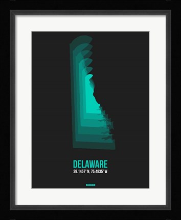 Framed Delaware Radiant Map 5 Print
