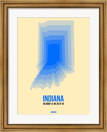 Framed Indiana Radiant Map 1 Print