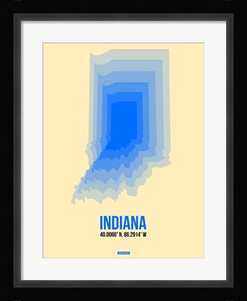Framed Indiana Radiant Map 1 Print