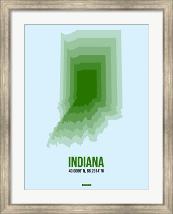 Framed Indiana Radiant Map 2 Print