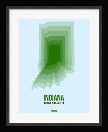 Framed Indiana Radiant Map 2 Print