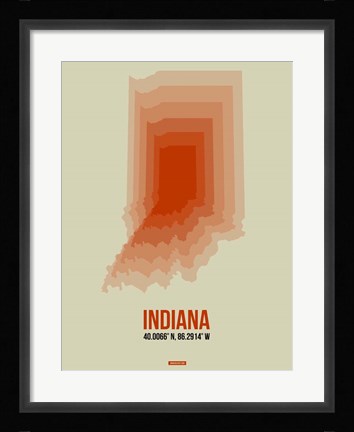Framed Indiana Radiant Map 3 Print