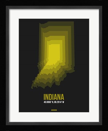 Framed Indiana Radiant Map 6 Print
