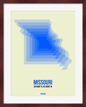 Framed Missouri Radiant Map 1 Print