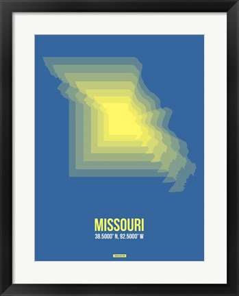 Framed Missouri Radiant Map 3 Print