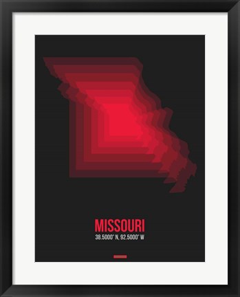 Framed Missouri Radiant Map 6 Print