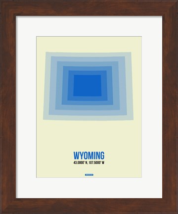 Framed Wyoming Radiant Map 1 Print