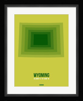 Framed Wyoming Radiant Map 2 Print