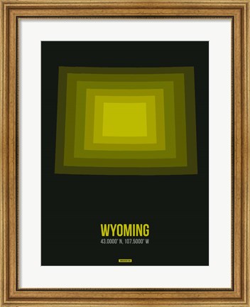 Framed Wyoming Radiant Map 6 Print