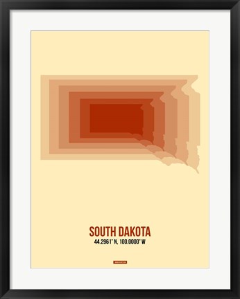 Framed South Dakota Radiant Map 1 Print