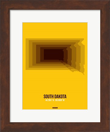 Framed South Dakota Radiant Map 3 Print