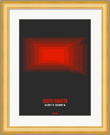 Framed South Dakota Radiant Map 4 Print