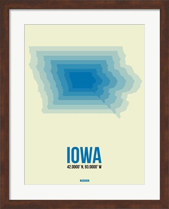 Framed Iowa Radiant Map 1 Print