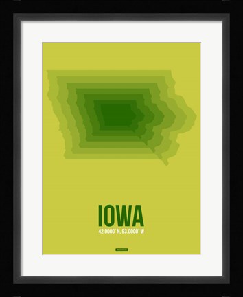 Framed Iowa Radiant Map 2 Print