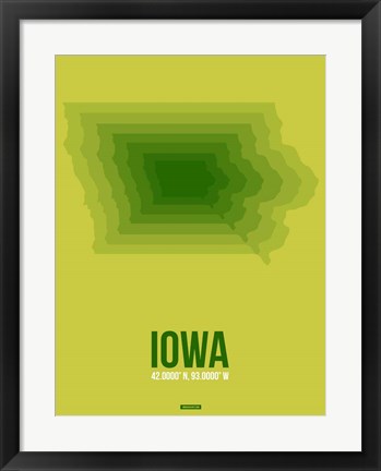 Framed Iowa Radiant Map 2 Print
