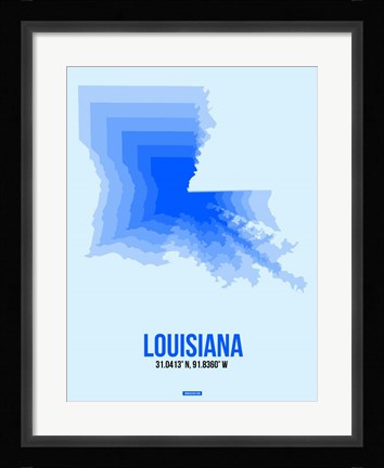 Framed Louisiana Radiant Map 1 Print