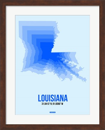 Framed Louisiana Radiant Map 1 Print