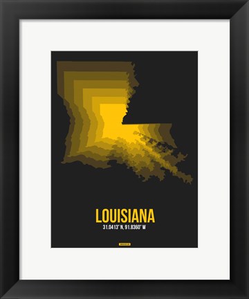 Framed Louisiana Radiant Map 5 Print