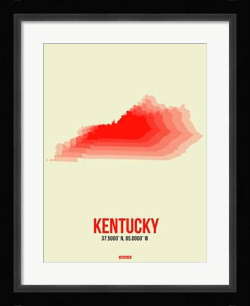 Framed Kentucky Radiant Map 1 Print