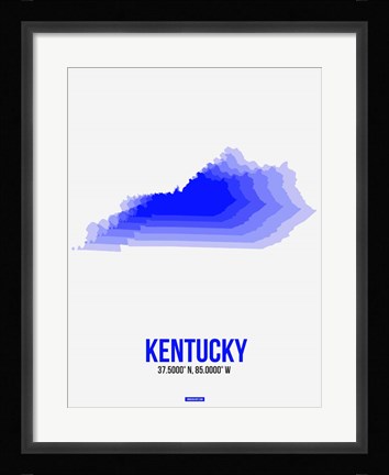 Framed Kentucky Radiant Map 2 Print