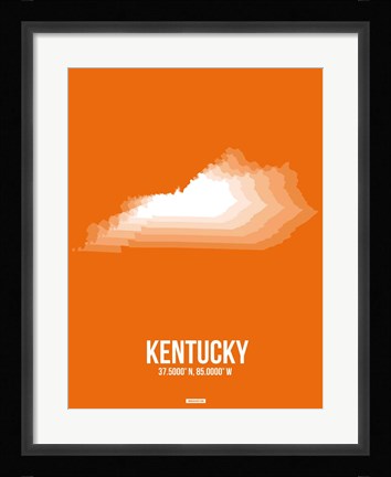 Framed Kentucky Radiant Map 3 Print