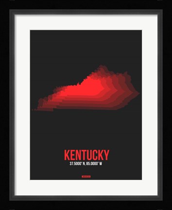 Framed Kentucky Radiant Map 4 Print