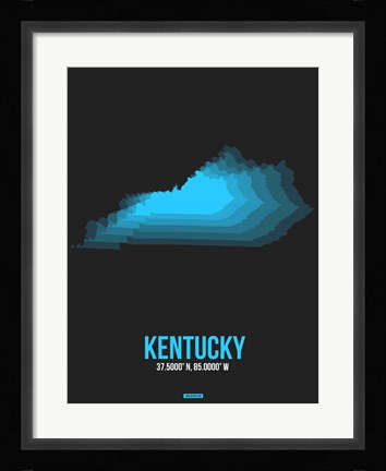 Framed Kentucky Radiant Map 5 Print