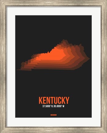 Framed Kentucky Radiant Map 6 Print