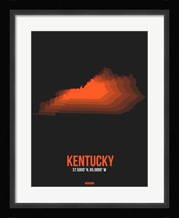 Framed Kentucky Radiant Map 6 Print