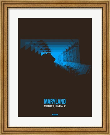 Framed Maryland Radiant Map 4 Print