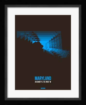 Framed Maryland Radiant Map 4 Print