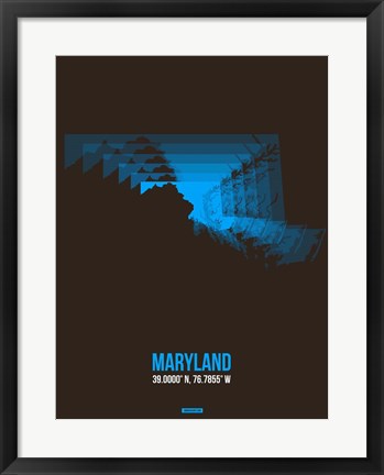 Framed Maryland Radiant Map 4 Print
