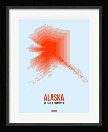 Framed Alaska Radiant Map 1 Print
