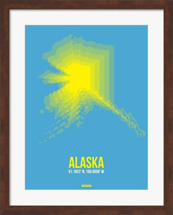 Framed Alaska Radiant Map 2 Print