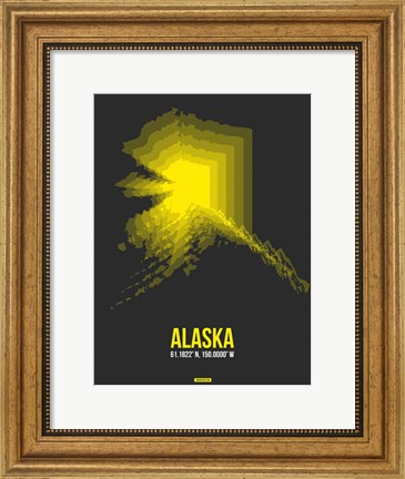 Framed Alaska Radiant Map 4 Print