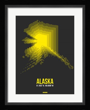 Framed Alaska Radiant Map 4 Print