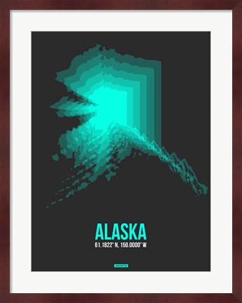 Framed Alaska Radiant Map 5 Print