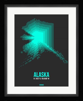 Framed Alaska Radiant Map 5 Print