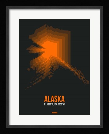 Framed Alaska Radiant Map 6 Print