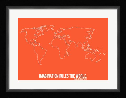 Framed World Map Quote 3 Print